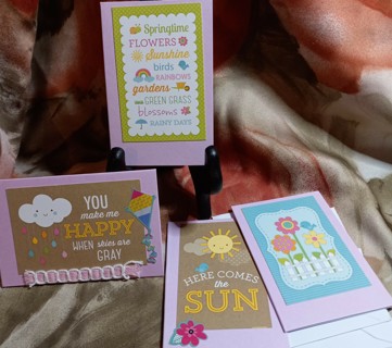 4 BN TINY SPRING CARDS HAND CRAFTED