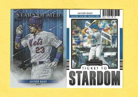 2022 Topps Stars of MLB Javier Baez + 2021 Panini Ticket to Stardom Baseball Card