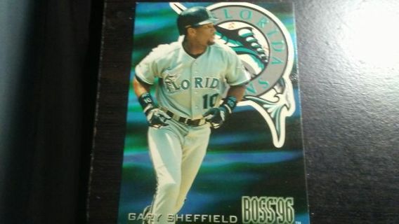 1996 FLEER BOSS GARY SHEFFIELD FLORIDA MARLINS BASEBALL CARD# 36 OF 50