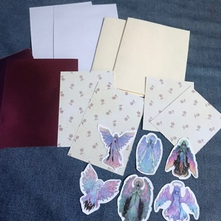 2 Handmade Kits for Cards with Envelopes, Angels, Free Mail