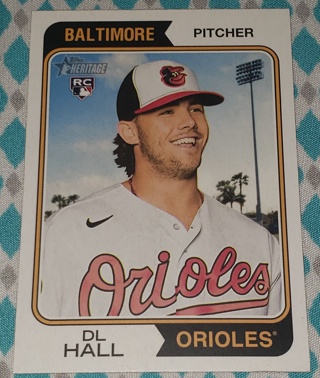 2023 ⚾ Topps Heritage Baseball Dl Hall # 189 Rookie ⚾ Baltimore Orioles