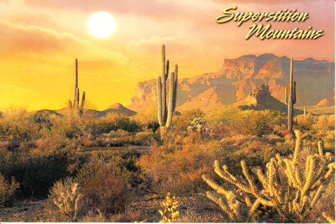 Vintage Postcard Superstition Mountains, AZ