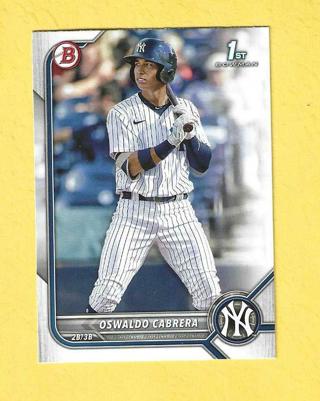 2020 Bowman Prospect Oswaldo Cabrera rookie +2022 Topps Gypsy Queen Gleyber Torres Yankees Baseball 