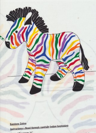 Wonderful Zebra Toy Pre-Printed Pattern to Make your a Young Child, 100% Cotton, New - FAB-002a