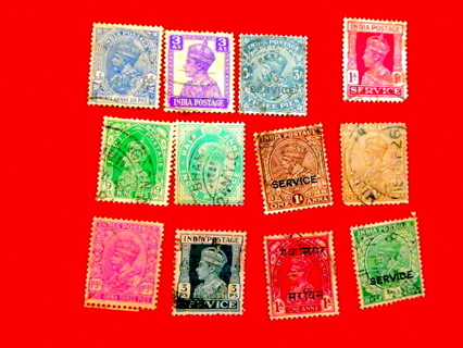 12 - India Postage Stamps #3.  