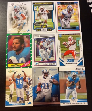 9 Detroit Lions football cards 