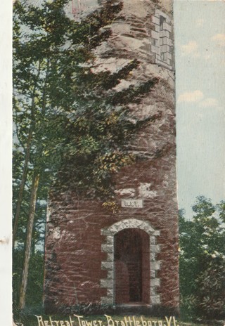 Vintage Used Postcard: (y): 1912 Retreat Tower, Brattleboro, VT