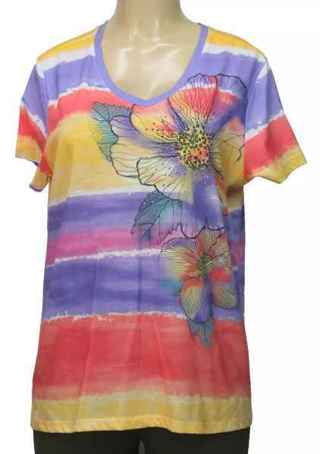 NEW White Stag Women's Tee Short Sleeve Multicolor Size XL.Armpit to armpit: 21'', Length: 26''