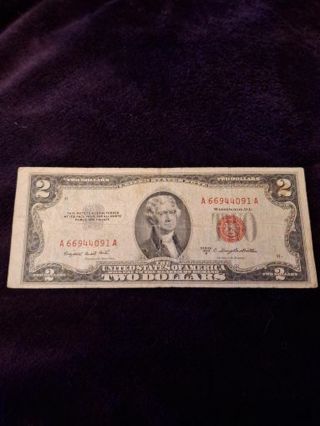 1953 B Red Seal 2$ Bill VG