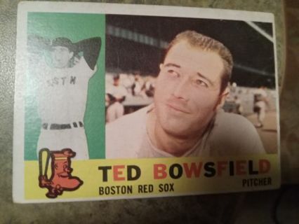 1960 T.C.G. TED BOWSFIELD BOSTON RED SOX BASEBALL CARD# 382