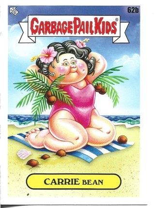 Brand New 2021 Topps Garbage Pail Kids Carrie Bean Sticker From the Go On Vacation Set 