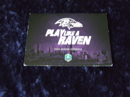 2014 Baltimore Ravens Football Pocket Schedule 