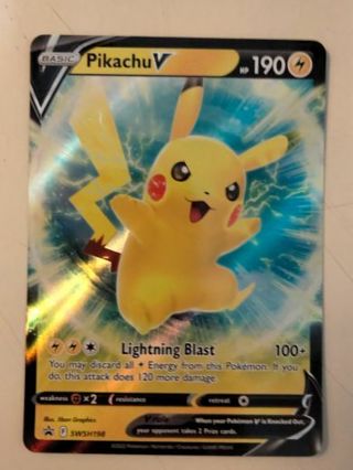 Pikachu v swsh198 rare holo promo NM