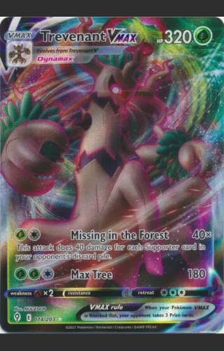 NM Ultra Rare Trevenant VMAX Textured full Art Pokemon card TCG SWSH