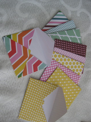 Hand crafted mini envelopes, tooth fairy envelopes, gift card giving envelopes, 10 pcs.