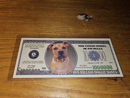 Pitbull collector million dollar bill