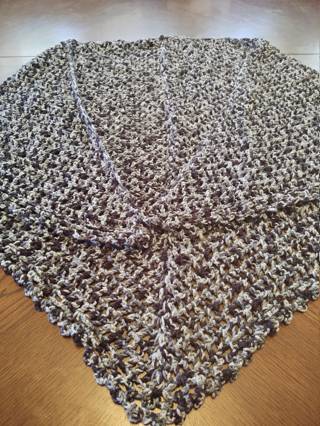 Hand Crocheted Black and Gray Triangle Shawl