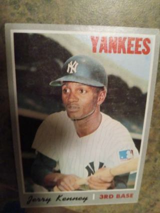 1970 T.C.G. JERRY KENNEY NEW YORK YANKEES BASEBALL CARD# 219