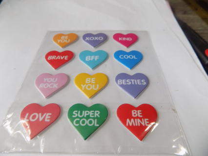 NIP Puffy Conversation heart stickers