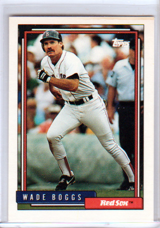 Wade Boggs.1992 Topps Card #10, Boston Red Sox, Hall of Famers, (L3