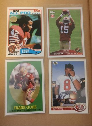 4 card 49ers lot, hall of fame, rc, inserts