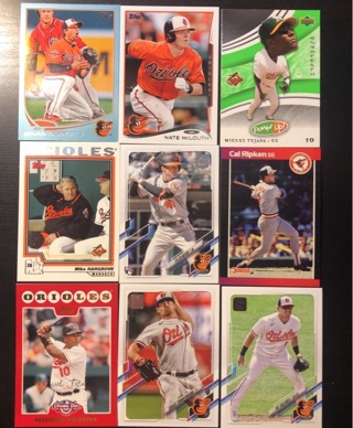 9 Baltimore Orioles baseball cards 