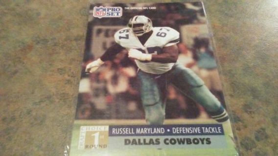 1991 NFLPRO SET RUSSELL MARYLAND 1ST ROUND DRAFT CHOICE DALLAS COWBOYS FOOTBALL CARD# 730