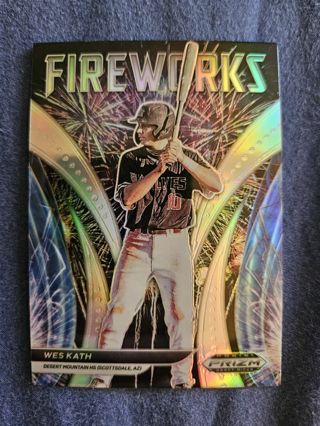 2021 Panini Prizm Draft Picks Fireworks Silver Prizm Wes Kath