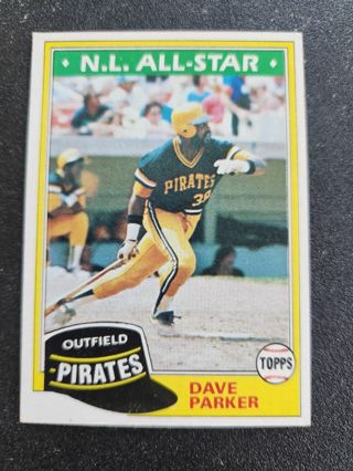 Dave Parker,Pittsburgh Pirates,NL All Star,topps
