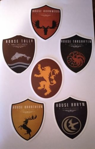 6- "GOT COAT OF ARMS" STICKERS