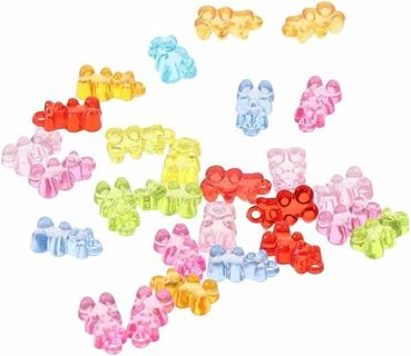 10pc Mixed Candy Color Gummy Bear Charms Lot 8 (PLEASE READ DESCRIPTION) 