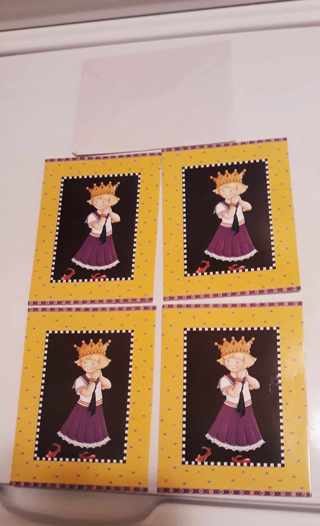 4 Mary Engelbreit Princess Notecards (w/Envelopes)