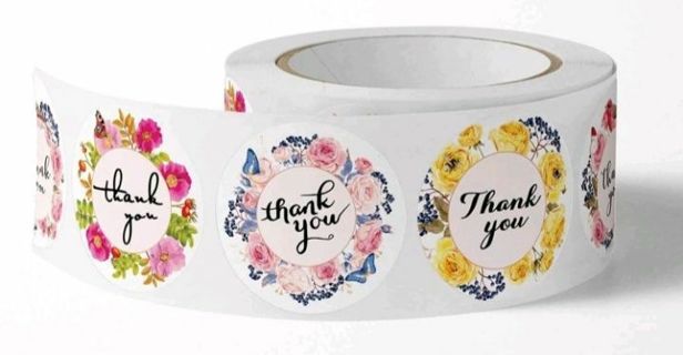 ↗️SPECIAL⭕(30) 1" FLORAL BUTTERFLY 'Thank You' STICKERS!!⭕