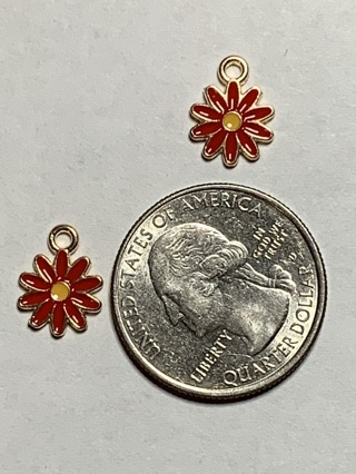 MINI DAISY CHARMS~#1~RED~SET OF 2~FREE SHIPPING!