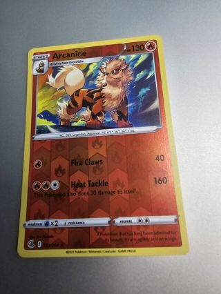 Pokemon Arcanine reverse holo rare card 032/264