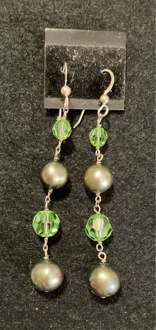 Pearl and Crystal Sterling Earrings