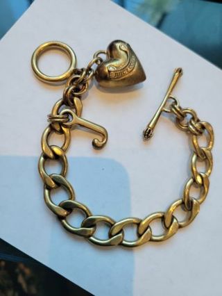 Juicy Couture J Charm Bracelet - goldtone/ heavy/ chunky