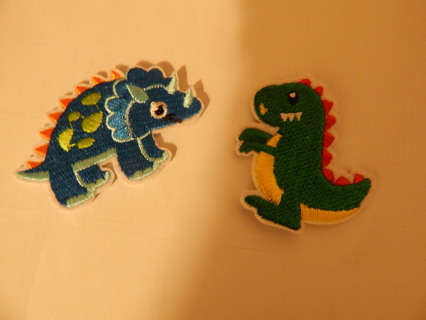 Sew OR IRON -ON PATCH  DINOSAURS