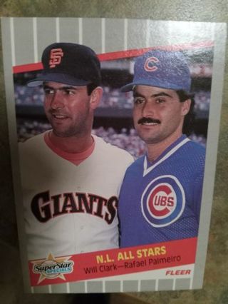 1989 FLEER SUPERSTAR SPECIALS WILL CLARK SF GIANTS/ RAFAEL PALMEIRO CUBS BASEBALL CARD# 631