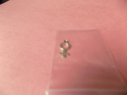 Silvertone female gender symbol charm 1/2 inch