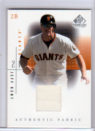 Jeff Kent, 2001 Upper Deck SP Game Used RELIC Baseball Card #JK, San Francisco Giants, (L1