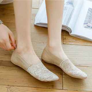 new in pack=Women Invisible No Show Nonslip Loafer Lace Boat Liner Low Cut Cotton Socks=black 