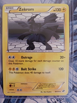 Pokemon Zekrom Holo - Black & White Base - 47/114