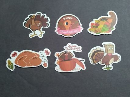 6 Vinyl Stickers Thanksgiving