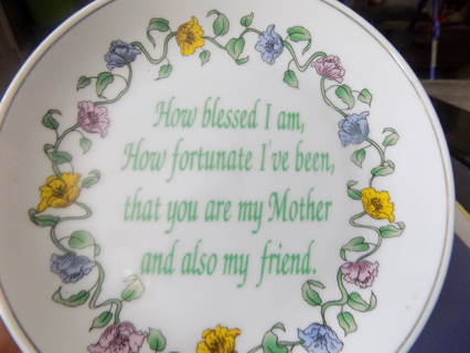 Plate wall hanging How blessed I am How fortunate I've been that you are my Mother & my friend