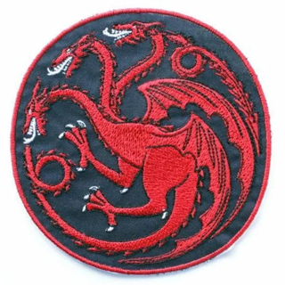 NEW GAME OF THRONES PATCH Iron On House Targaryen Embroidered Applique Application FREE SHIPPING