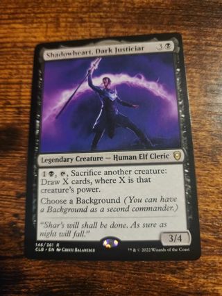 Magic the gathering mtg Shadowheart Dark Justicar rare card Baldurs Gate