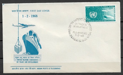 1968 India Sc463 UN Conference on Trade and Development, New Delhi FDC