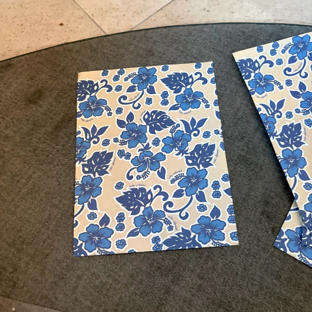 Free: ABC Store- Hawaii- Lot of (5) - Tropical/ Hibiscus -Wrapping Sheets- larger than letter size