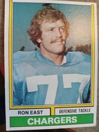 1974 TOPPS RON EAST SAN DIEGO CHARGERS FOOTBALL CARD# 72